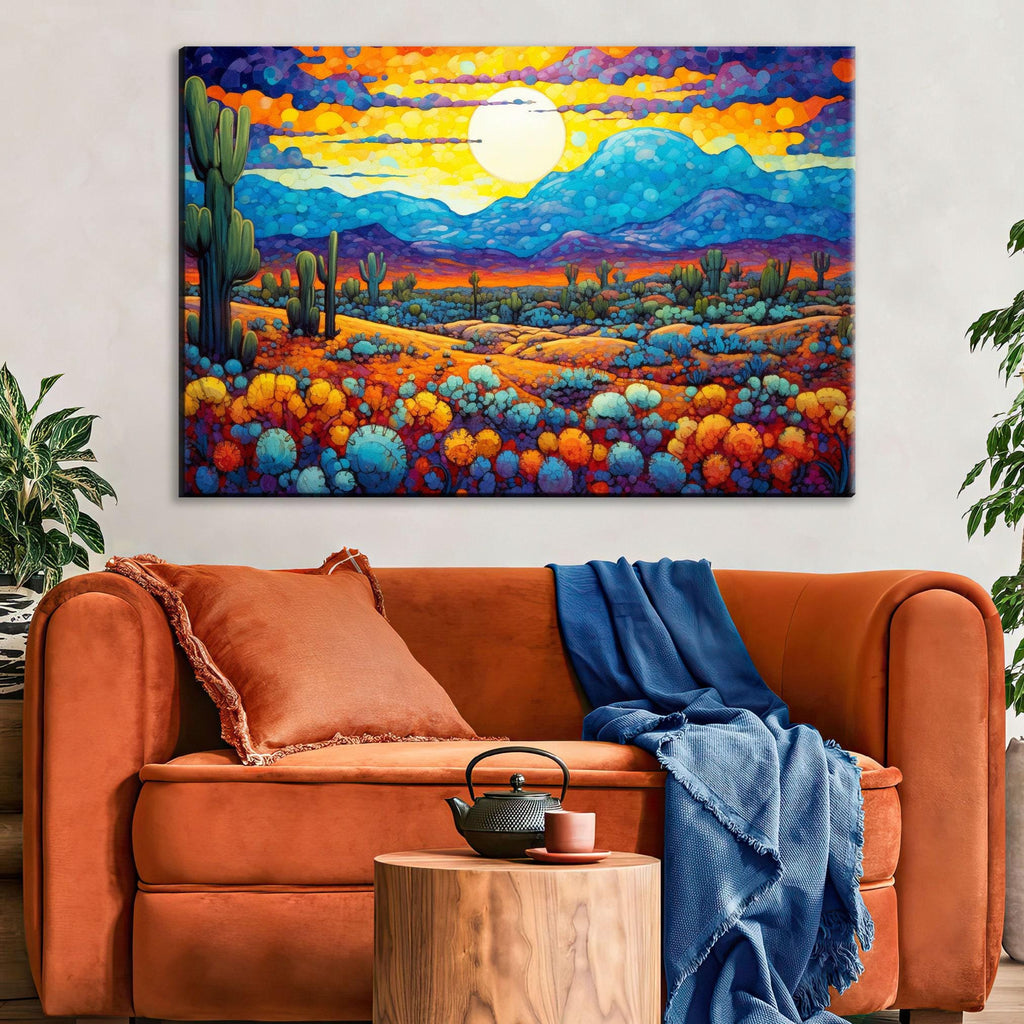 Southwest Desert Art - Vibrant Desert Landscape Painting on Large Canvas Wall Art