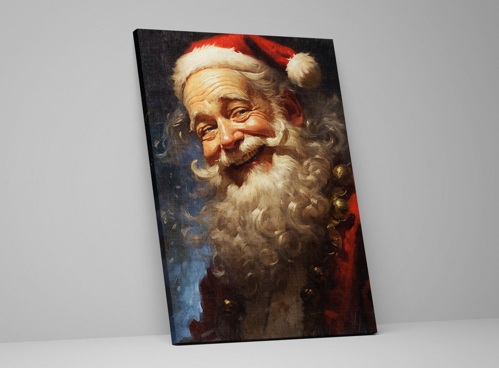 Vintage Santa Claus | Classic Santa Painting on Gallery Wrapped Canvas - Large Giclee Print