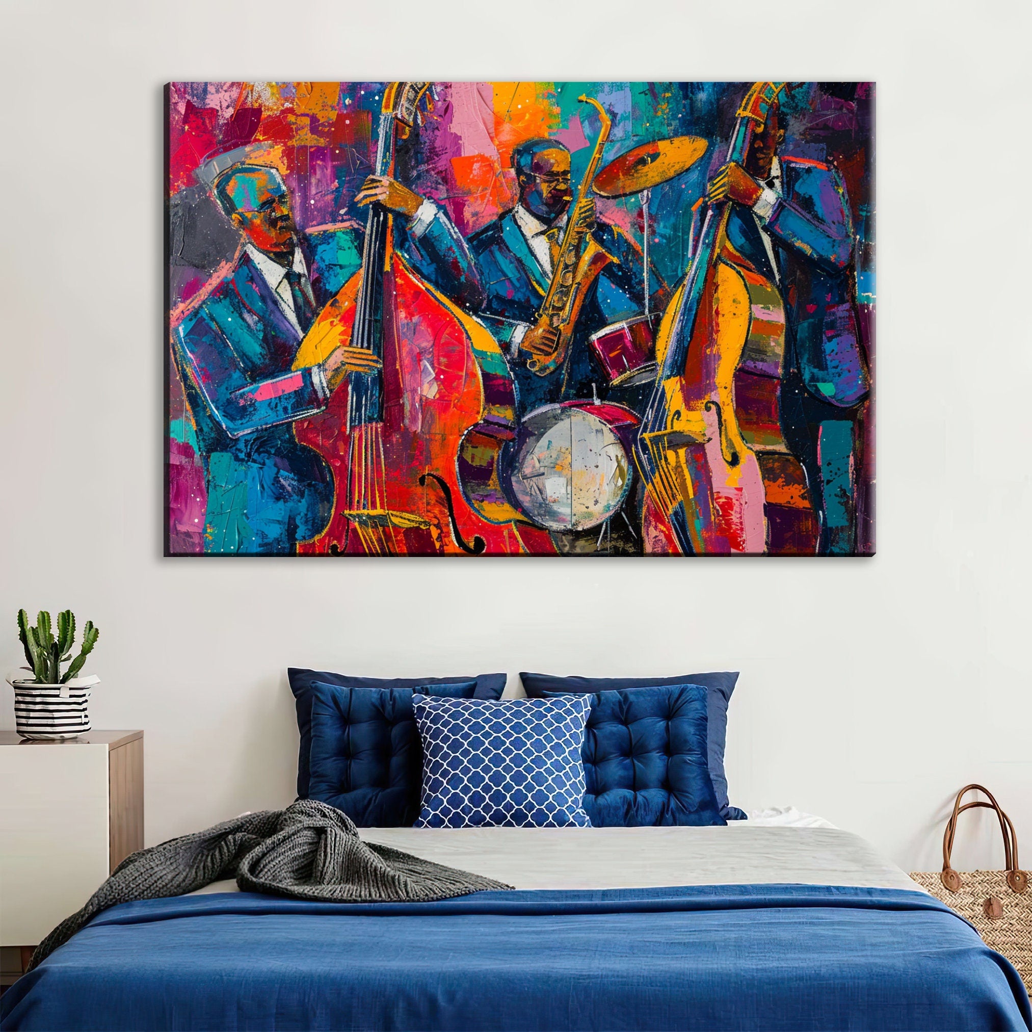 Jazz Wall Art – Energetic Live Jazz Scene Canvas Print | Gallery Wrapped, Ready to Hang