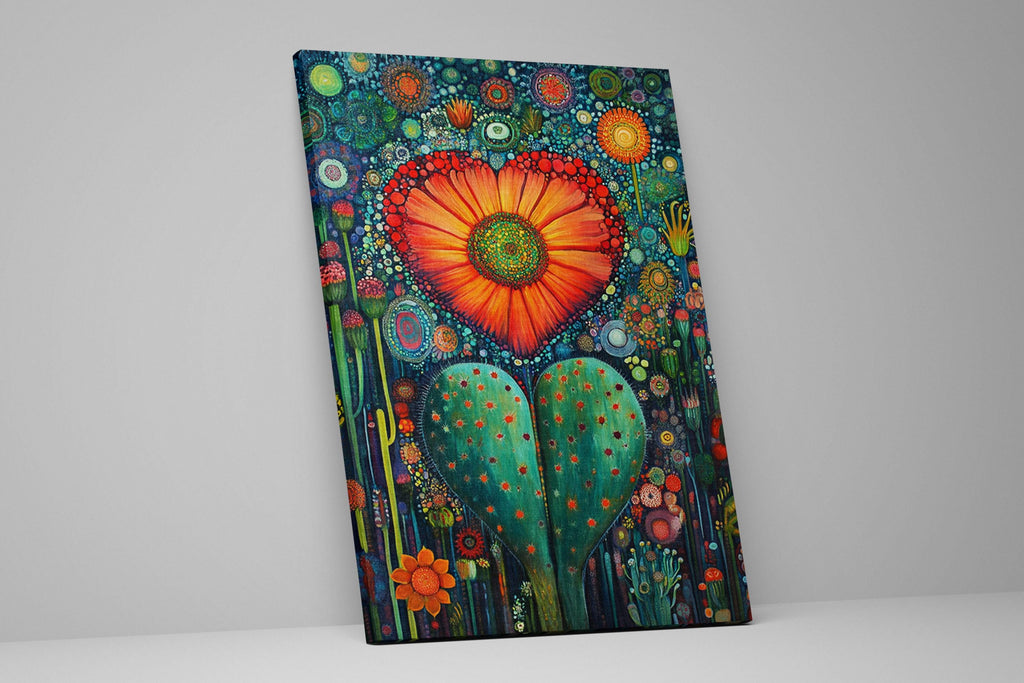 a painting of a flower on a canvas