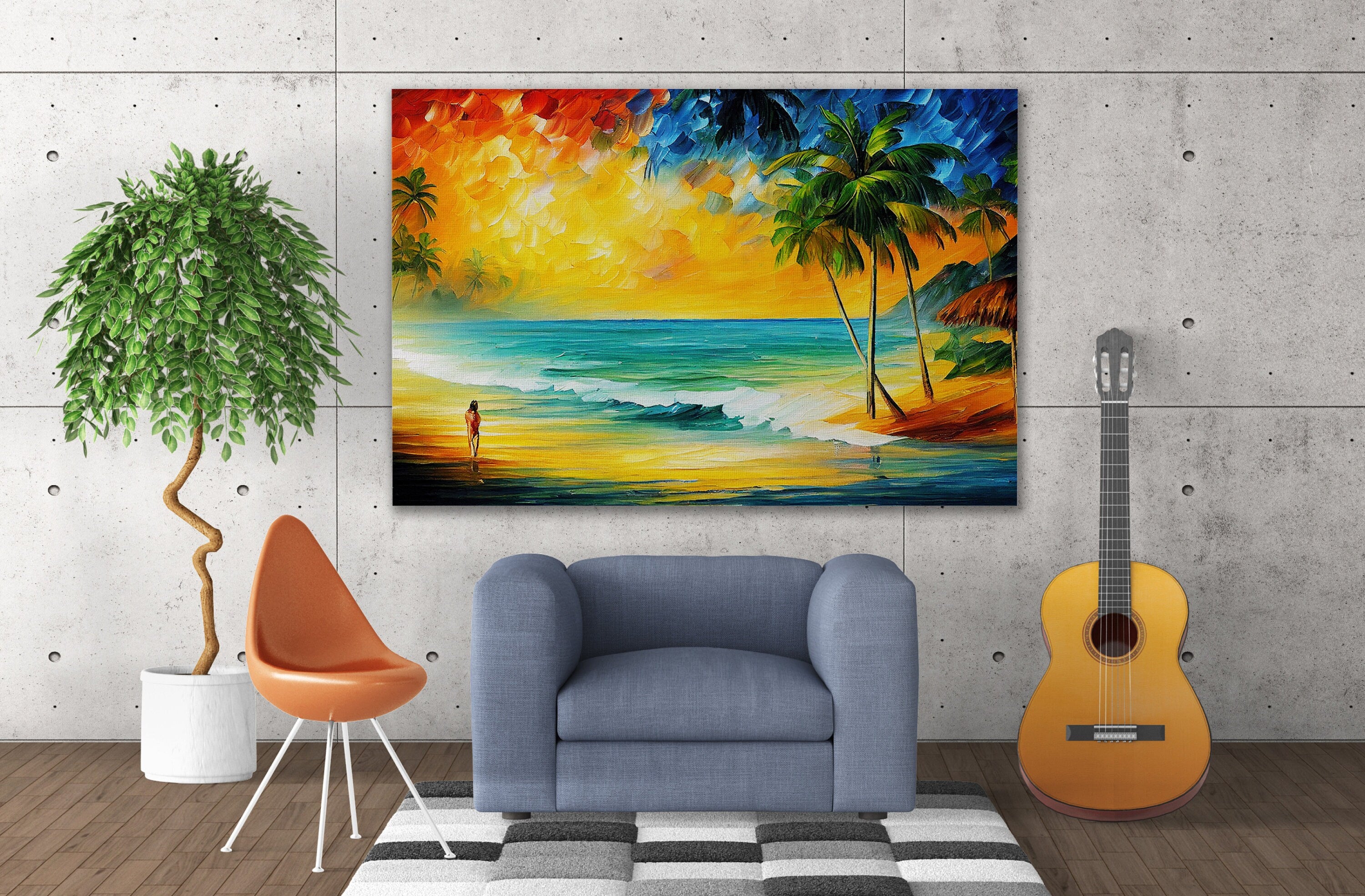 Beach Canvas Print - Vibrant Surf Art Print With Wooden Frame & UV Coated Canvas