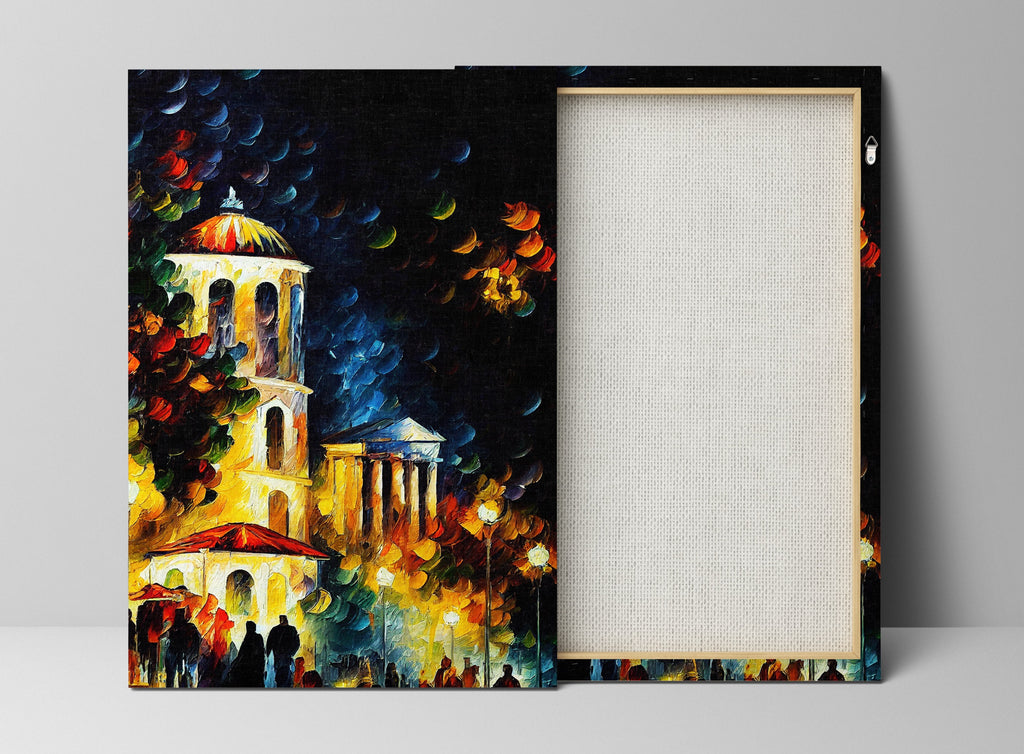 Athens Greece Canvas Print – Greek Wall Art With Wooden Frame, Gallery Ready