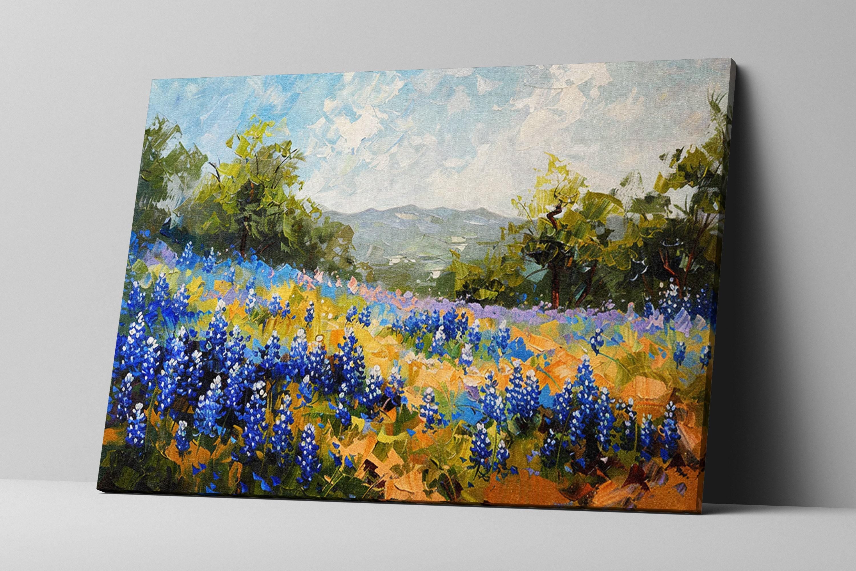 Texas Bluebonnet Art - Large Canvas Print | Gallery Wrapped, Ready to Hang