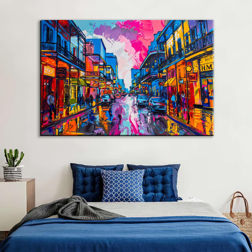 New Orleans Pop Art - French Quarter Art on Gallery Wrapped Canvas, Extra Large Ready to Hang