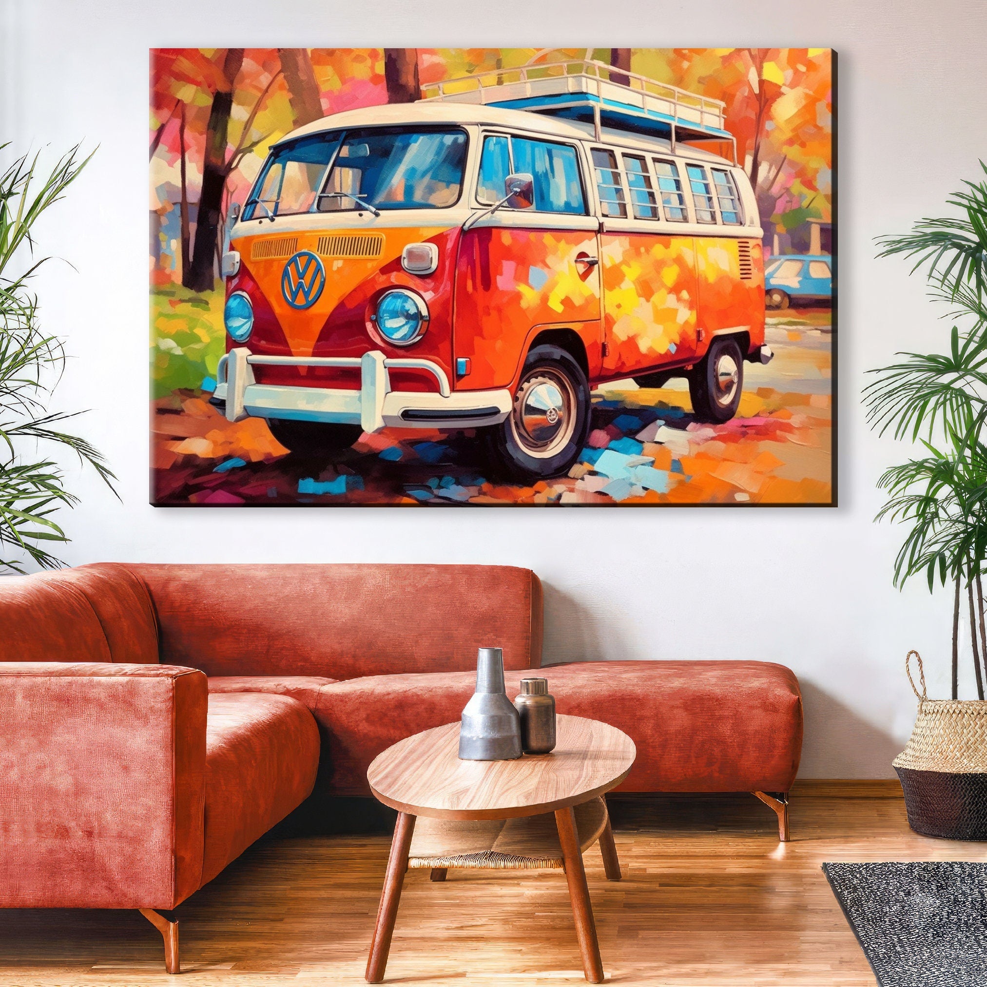 Volkswagen Bus Wall Art – Vintage VW Camper Canvas Print | Large Gallery Wrapped Decor
