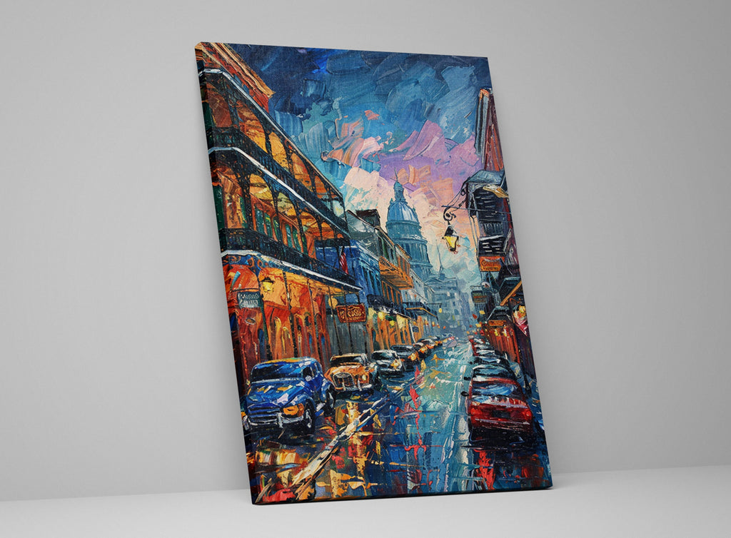 New Orleans Wall Art – Vintage Canvas Art, Gallery Wrapped Sunset Cityscape Print
