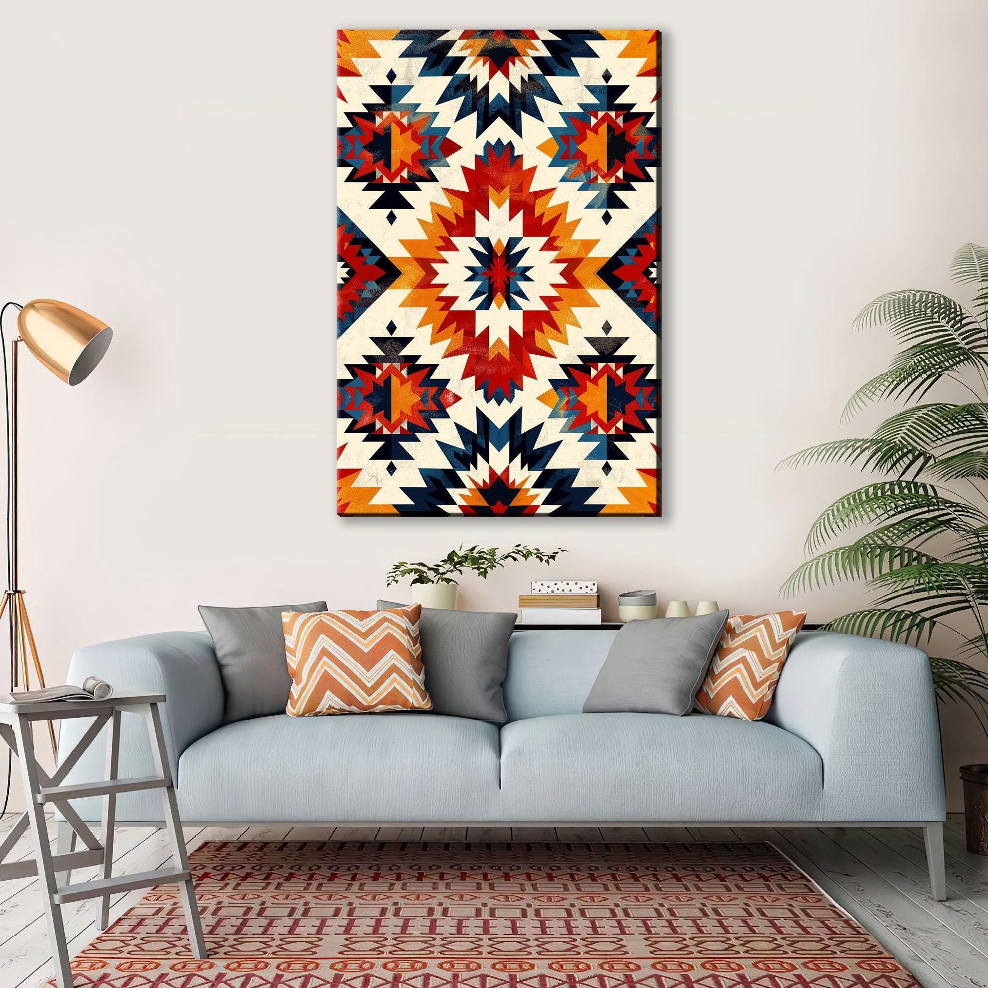 Southwestern Native American Wall Art – Ganado Print Canvas | Extra Large Gallery Wrapped