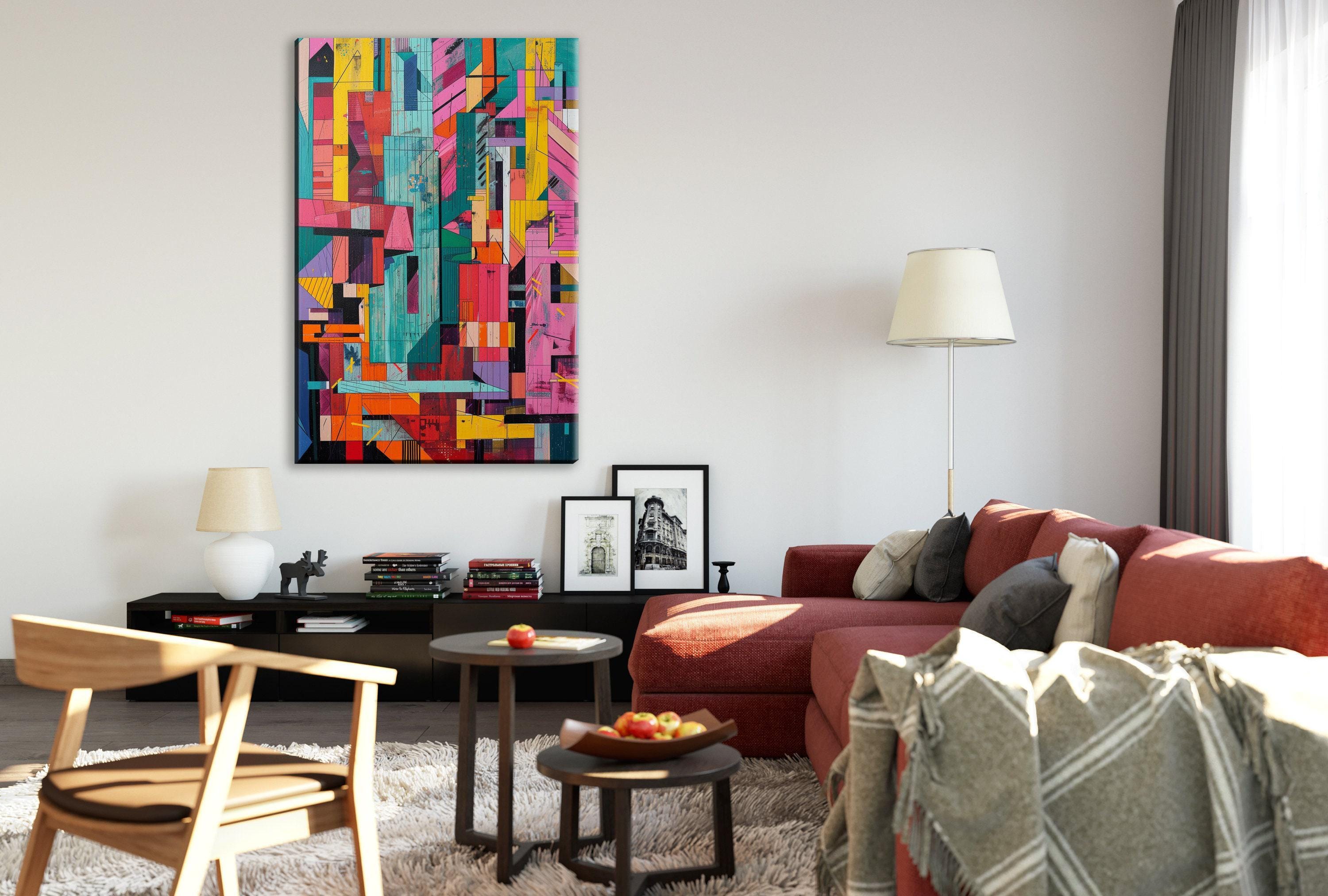 Abstract Brutalism Art - Large Canvas Art | Gallery Wrapped Canvas, Ready to Hang