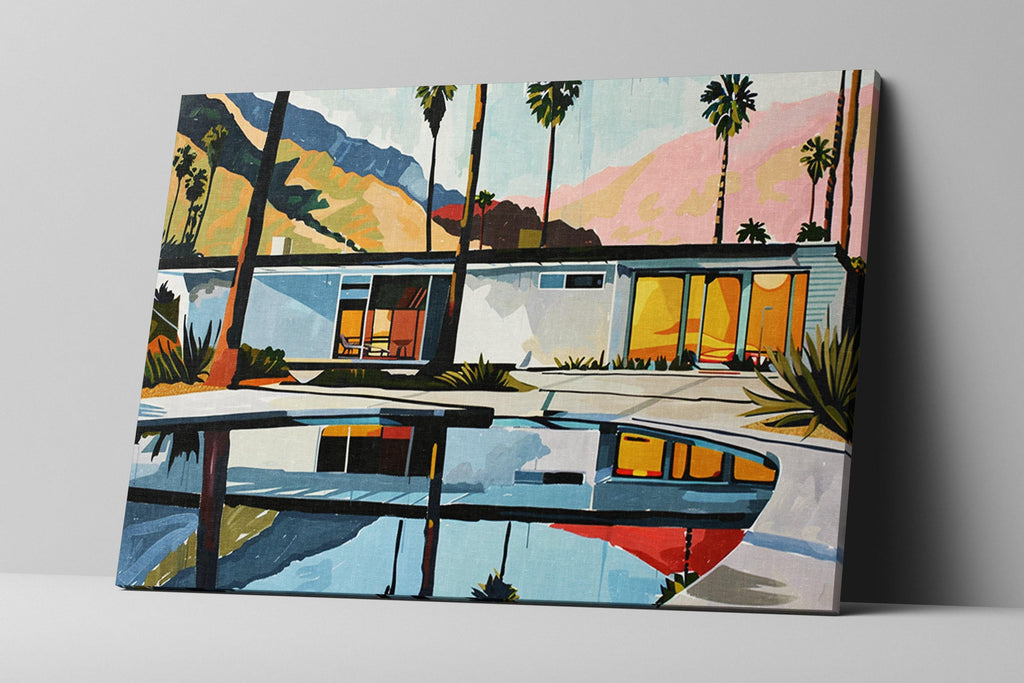 Retro Palm Springs Art - Mid-Century Modern Print | Gallery Wrapped Canvas Ready to Hang