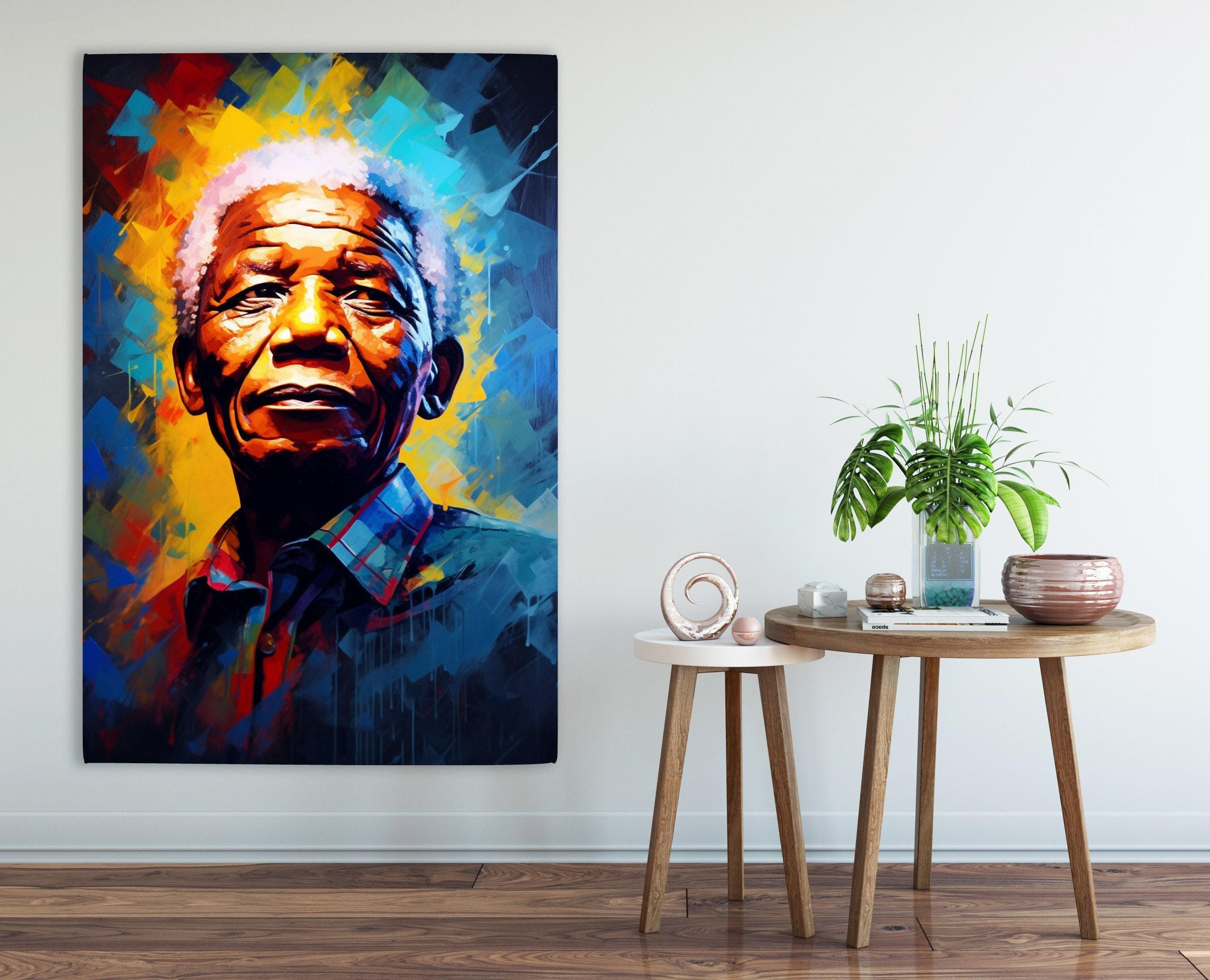 Nelson Mandela Art - Gallery Wrapped Canvas Wall Art | Extra Large Civil Rights Tribute