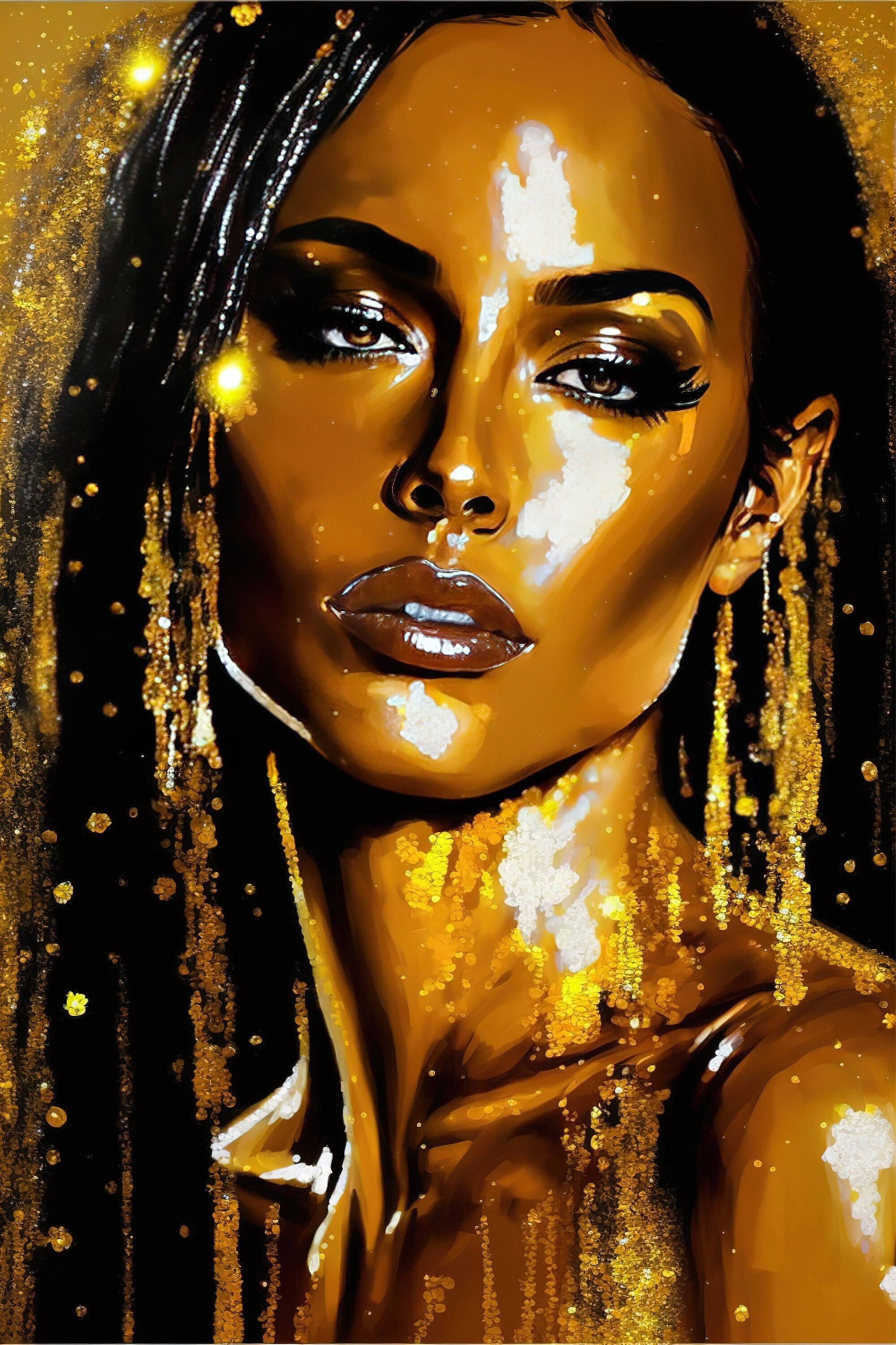 Black Female Art - Vibrant African American Canvas | Gallery Ready Wall Decor
