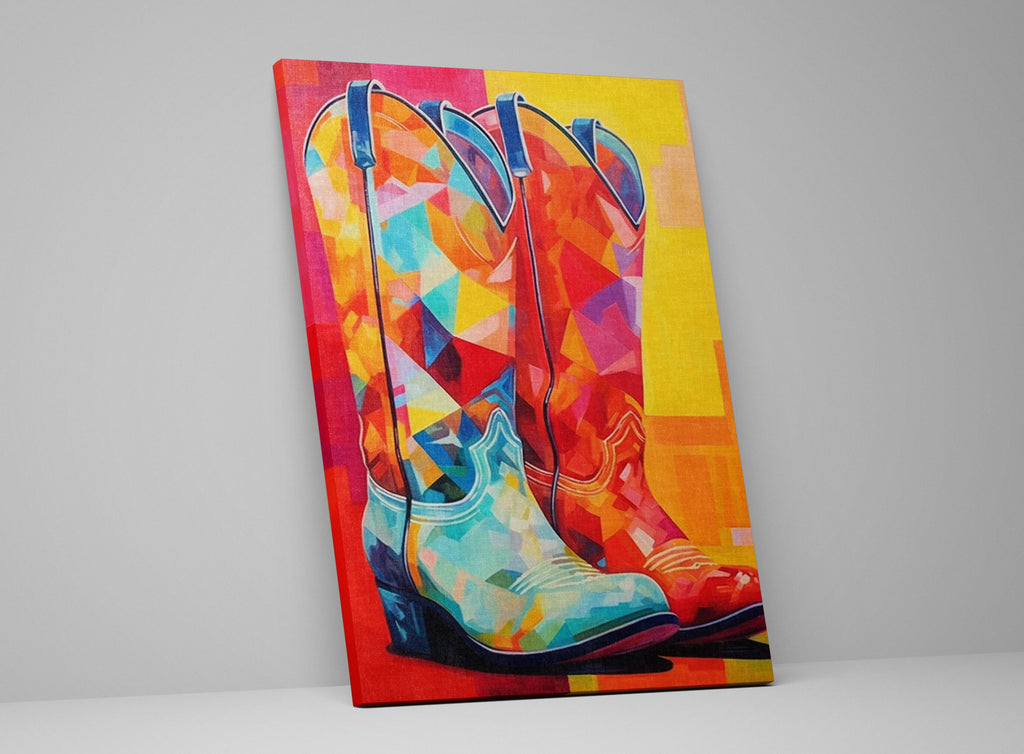 Cowboy Boots Canvas - Large Western Wall Art | Texas Style Rustic Decor