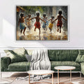 African Children Wall Art - Extra Large Framed Gallery Wrapped Canvas Print
