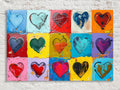Abstract Heart Painting – Extra Large Gallery Wrapped Canvas | Colorful Hearts Art