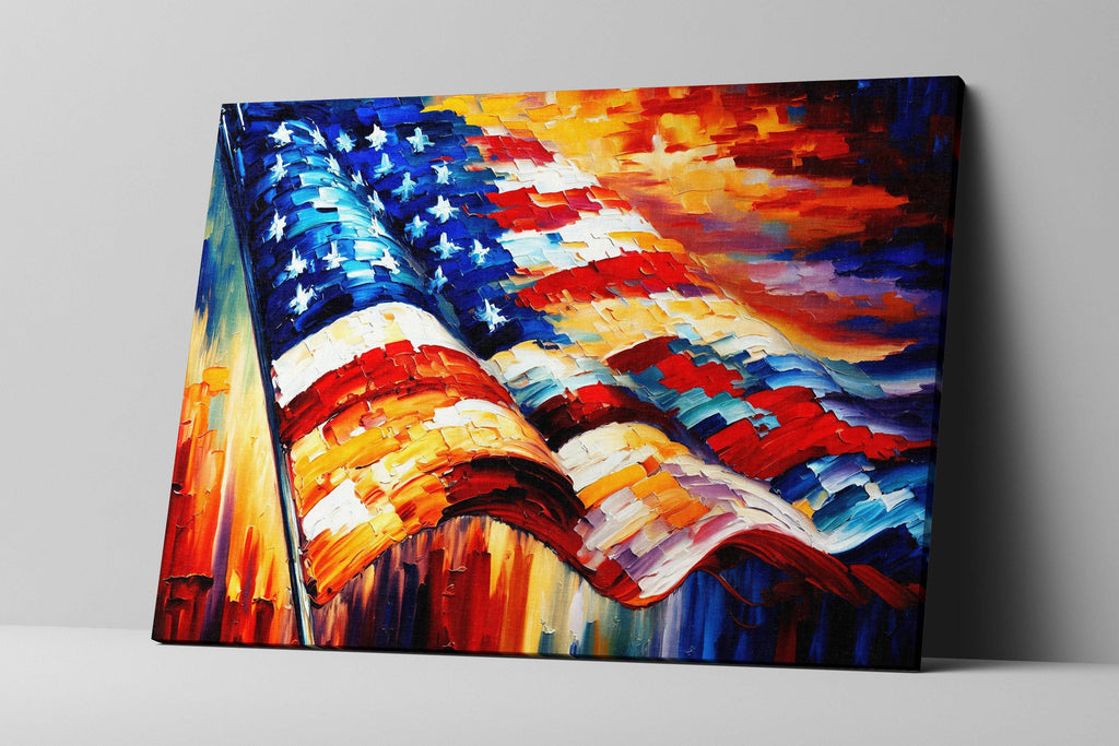 American Flag Canvas - Vibrant Patriotic Wall Art With Scratch Resistant Coating