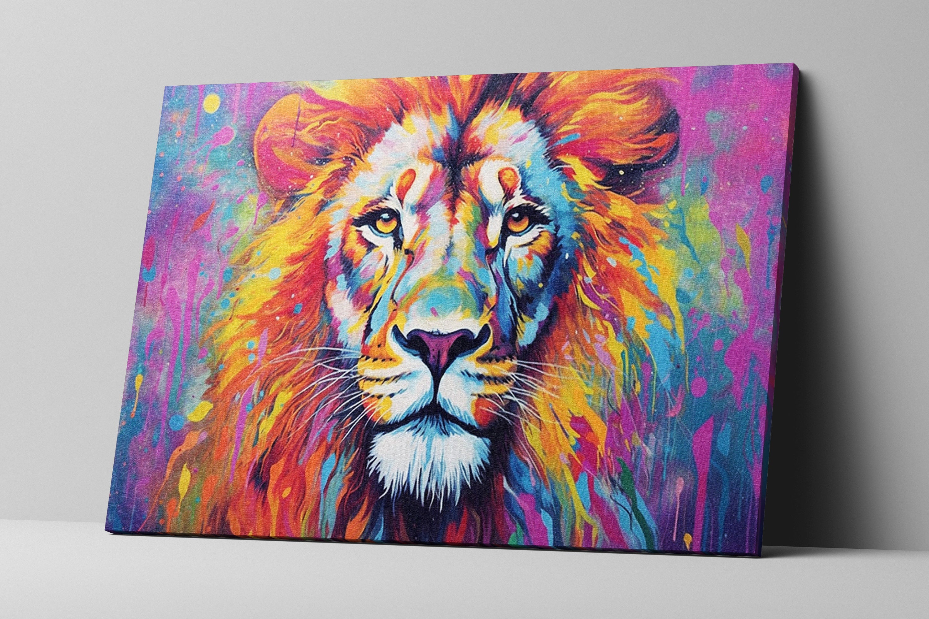 Lion Canvas Print – Regal Roar Portrait on Gallery Wrapped Artist Grade Canvas