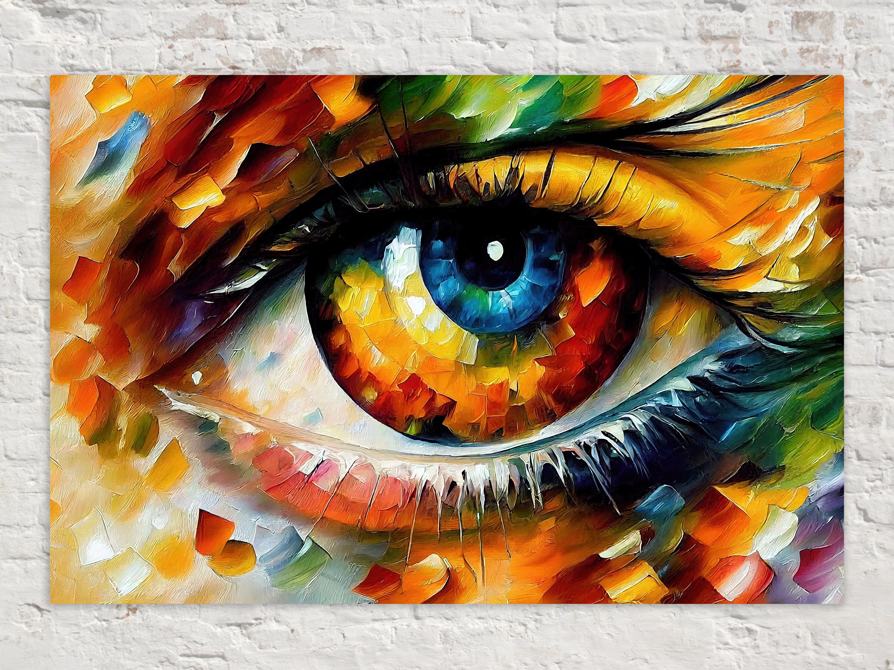 Eye Canvas Print – Vibrant Colorful Wall Art With Oil Painting Reproduction