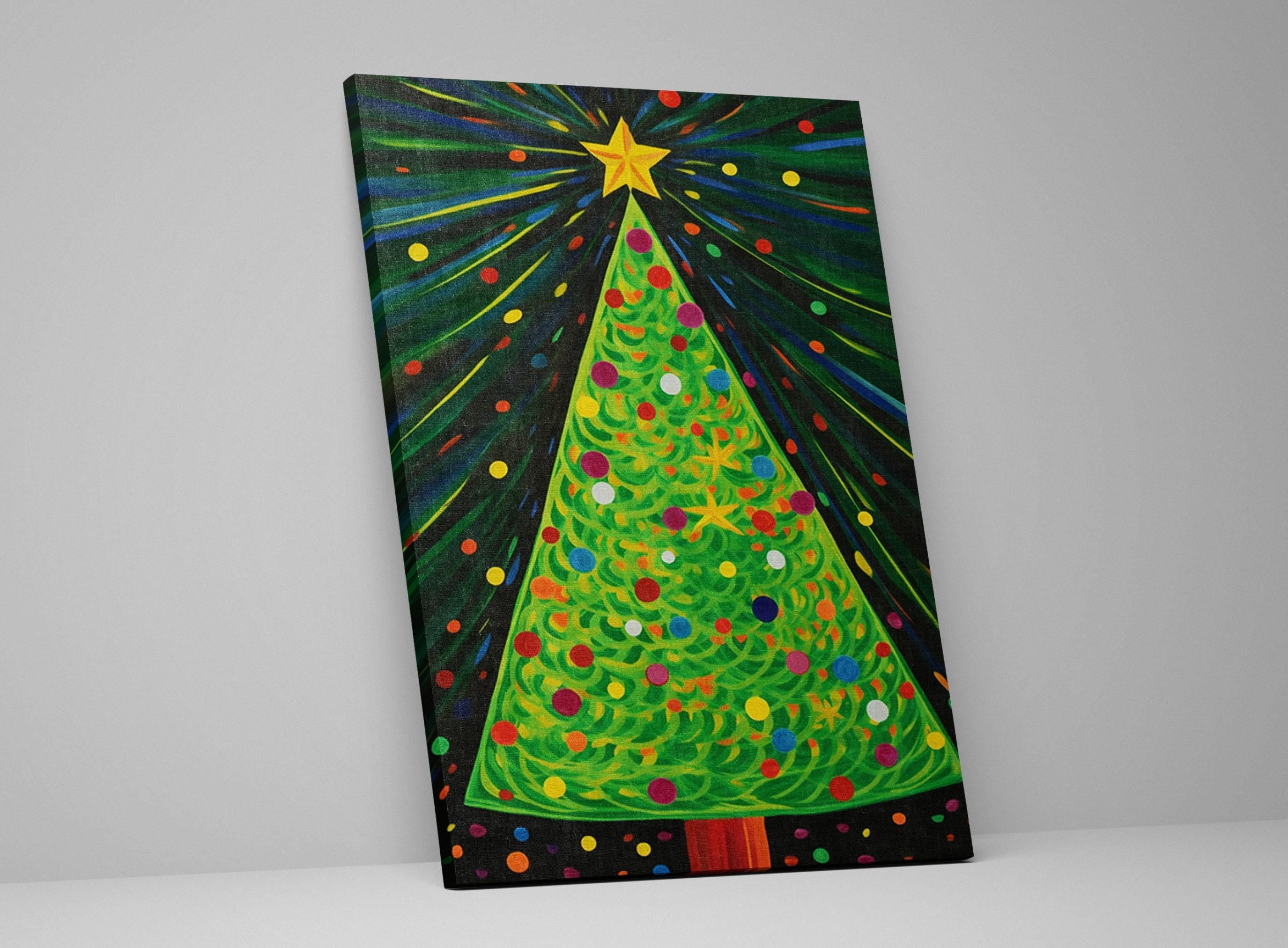 Christmas Tree Art - Abstract Christmas Tree Canvas Print | Festive Home Decor, Ready to Hang
