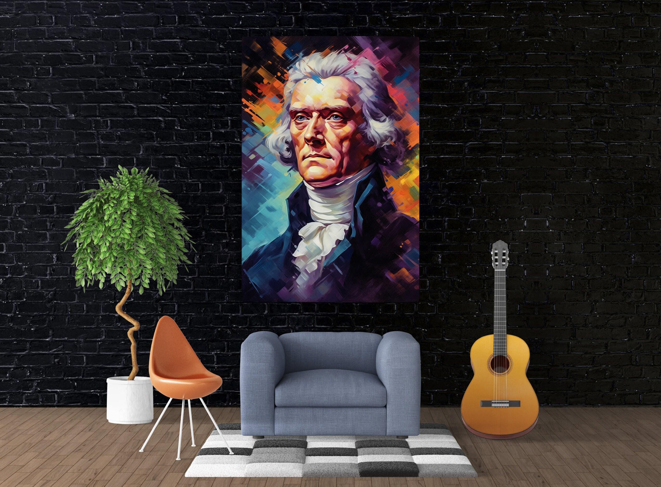 Thomas Jefferson Portrait – Extra Large Canvas Wall Art | Gallery Wrapped Canvas With Scratch Resistant Coating