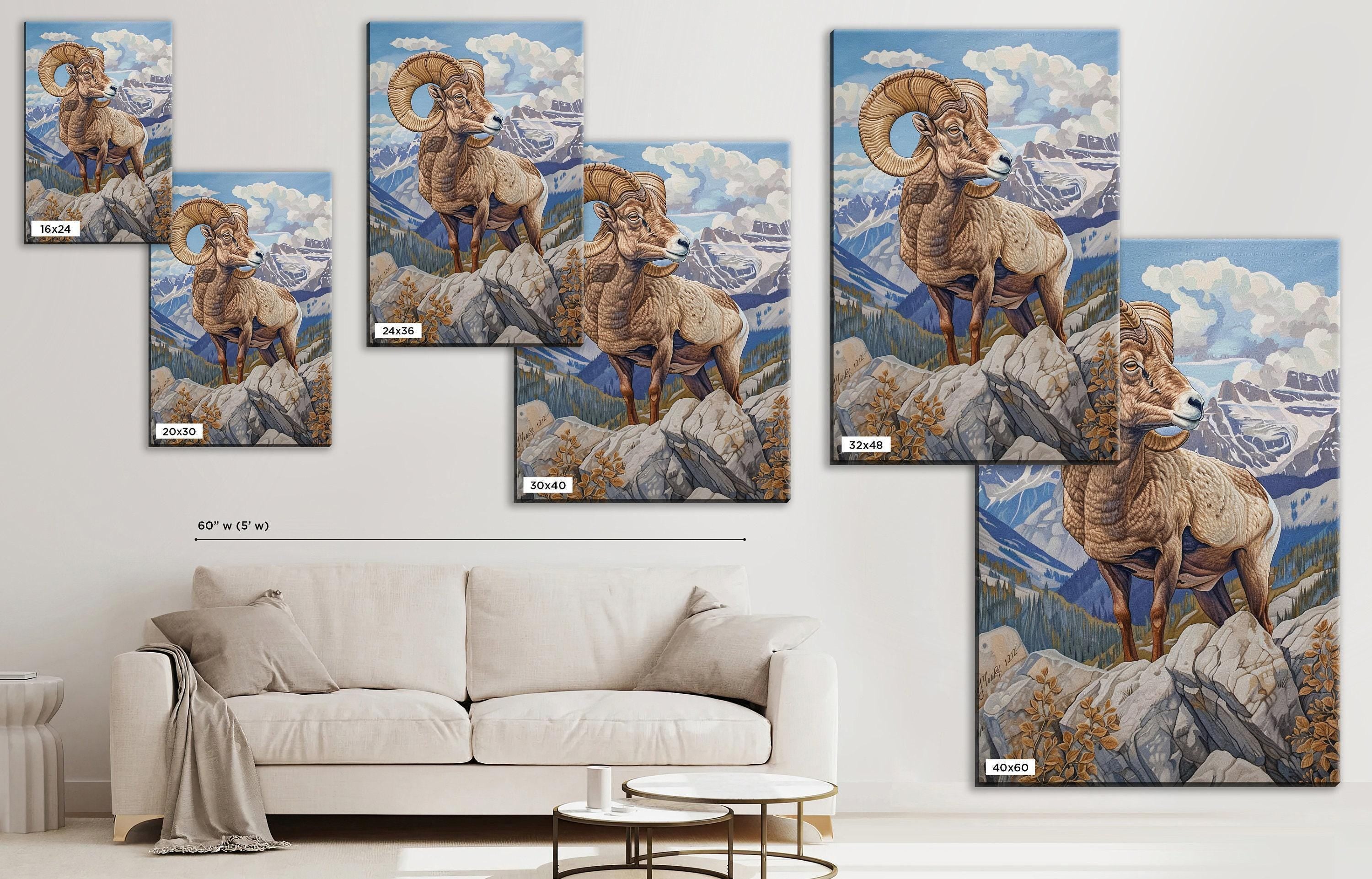 Bighorn Sheep Canvas - Rugged Mountain Ram Print | Gallery Wrapped, Ready to Hang