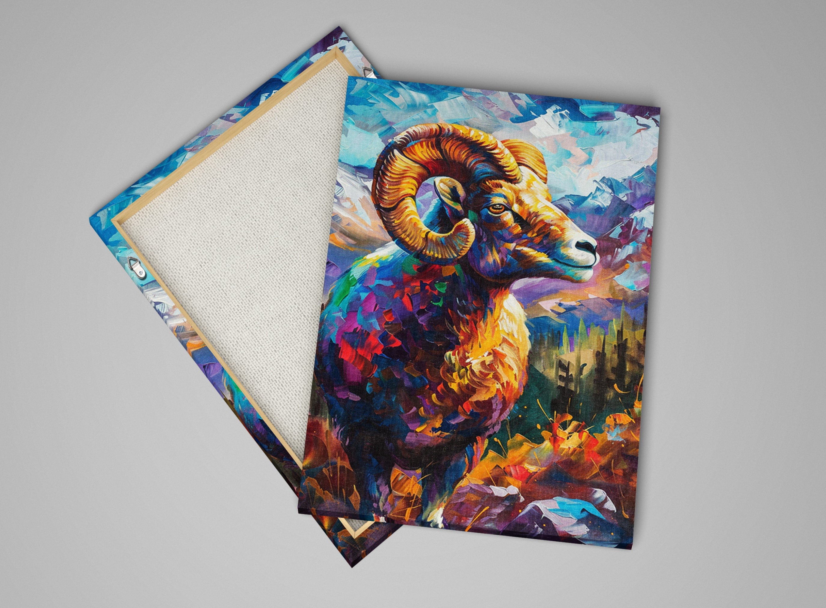 Bighorn Sheep Painting - Wildlife Canvas Art | Gallery Wrapped, Ready to Hang