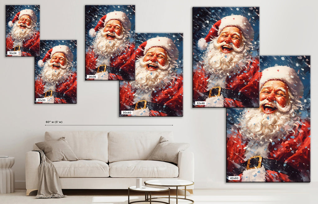 Santa Canvas Print | Classic Christmas Decor on Giclee Canvas - Ready to Hang Holiday Wall Art