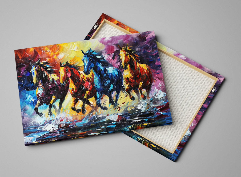Wild Horses Wall Art - Extra Large Gallery Wrapped Canvas with UV Coating