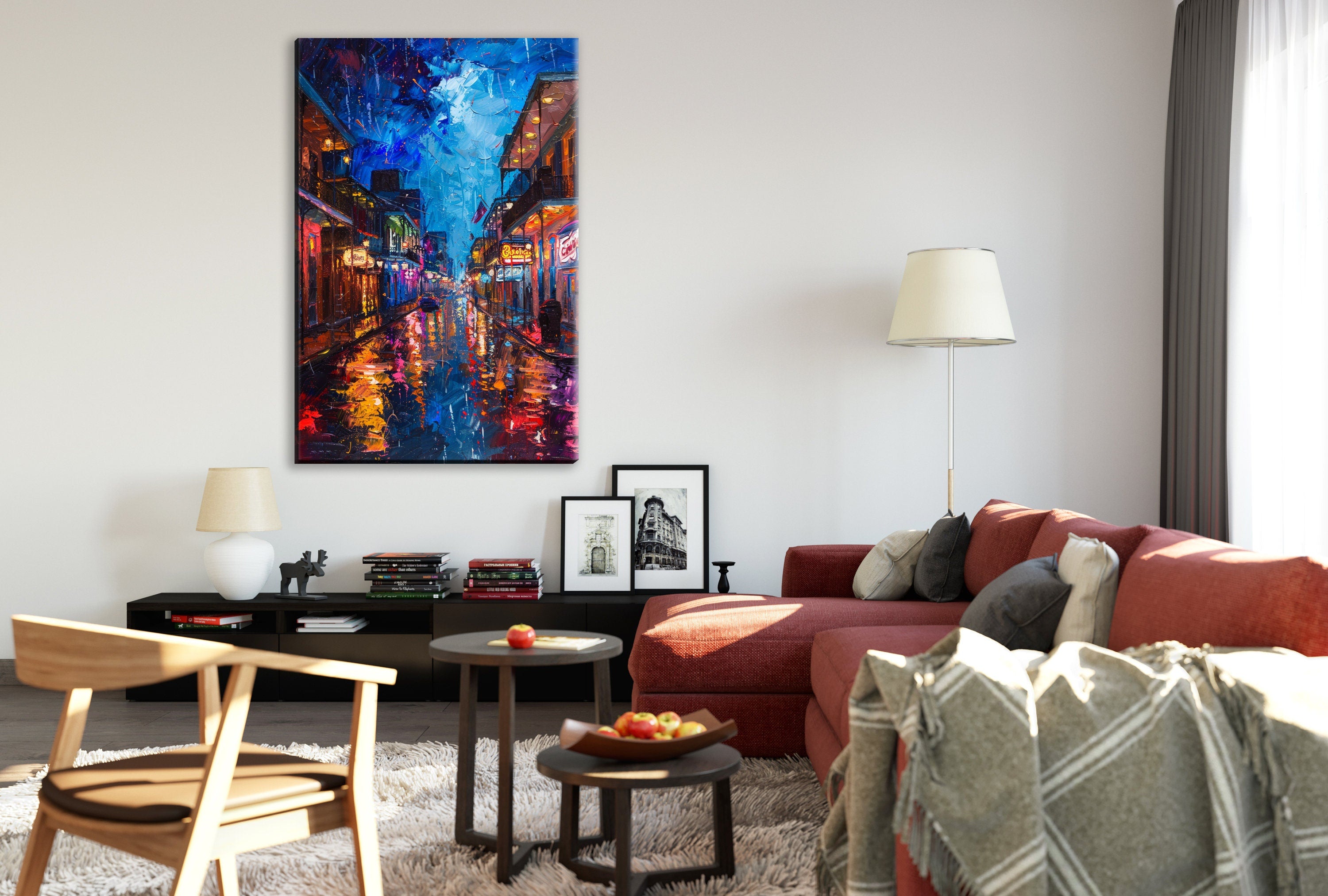 New Orleans Night Art – French Quarter Art on Large Gallery Wrapped Canvas, Ready to Hang