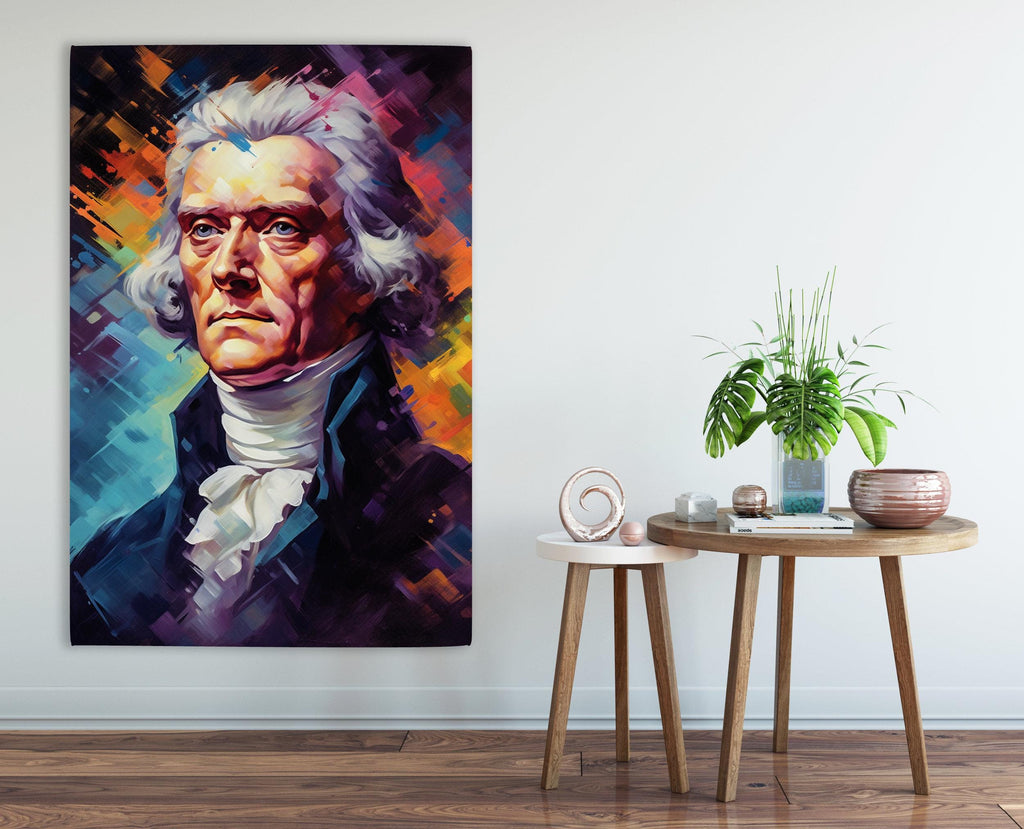 Thomas Jefferson Portrait – Extra Large Canvas Wall Art | Gallery Wrapped Canvas With Scratch Resistant Coating