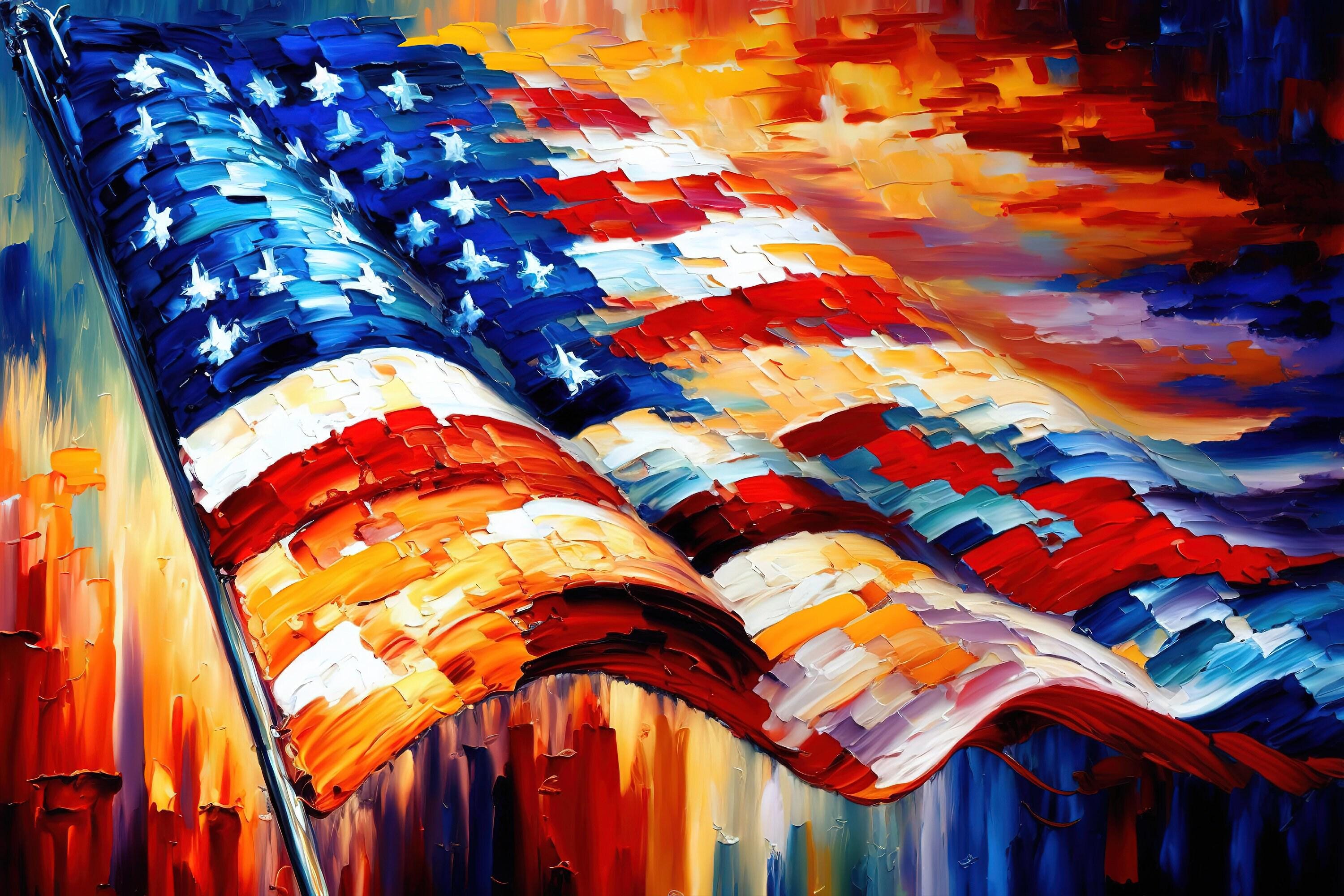 American Flag Canvas - Vibrant Patriotic Wall Art With Scratch Resistant Coating
