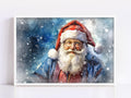 Santa Claus Watercolor - Festive Holiday Wall Art, Giclee Print on Canvas, Artist Paper, Watercolor Paper, Available in Extra Large Sizes