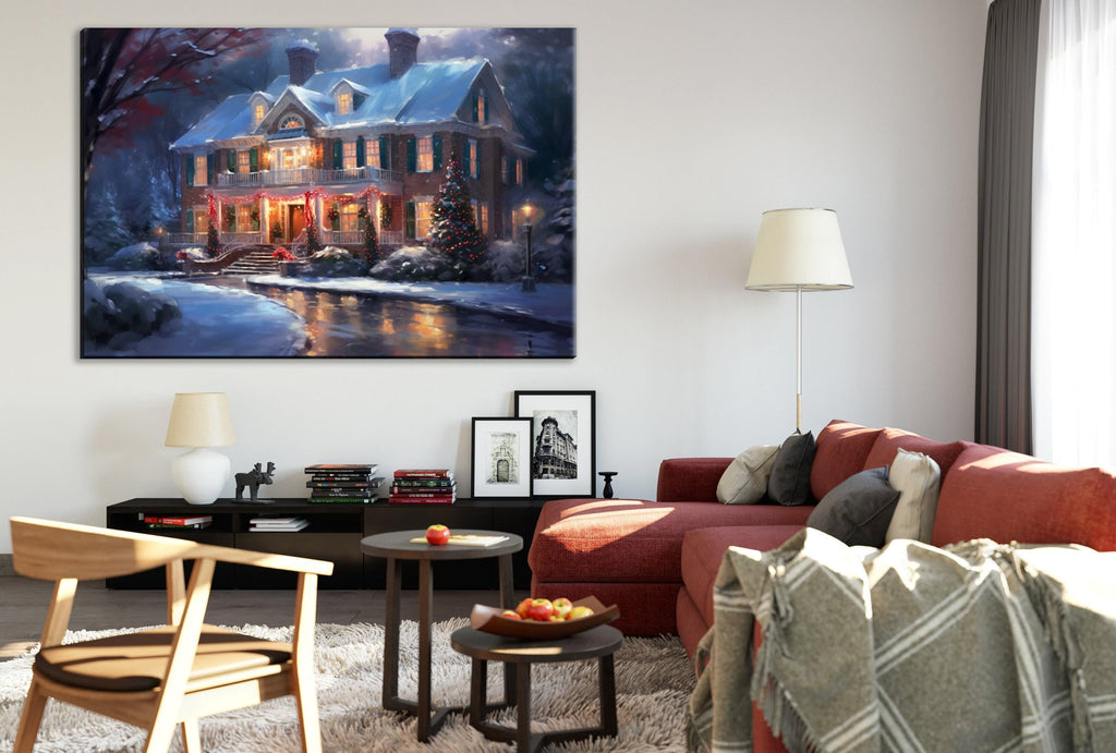 Christmas Canvas Art | Winter Wonderland Holiday Wall Decor - Scratch Resistant Extra Large Canvas Print