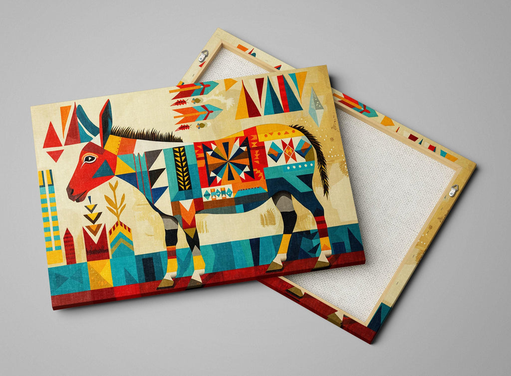 Southwest Donkey Art – Large Canvas Print on Gallery Wrapped Canvas, Ready to Hang