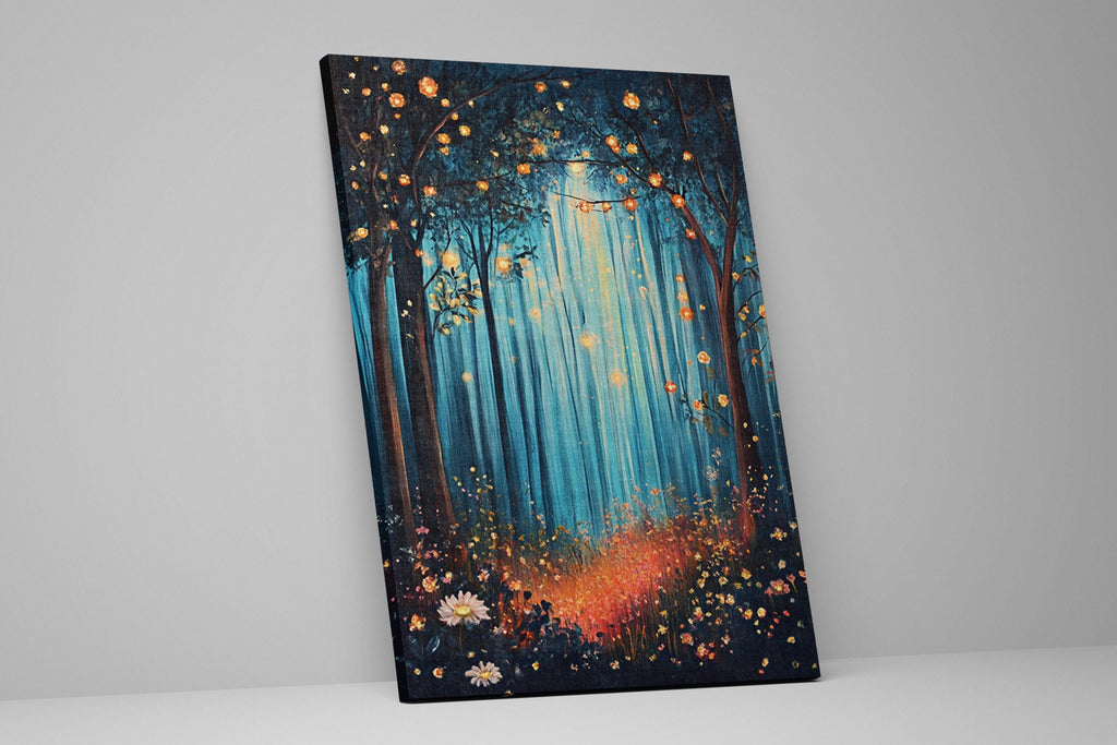 a picture of a painting of a forest