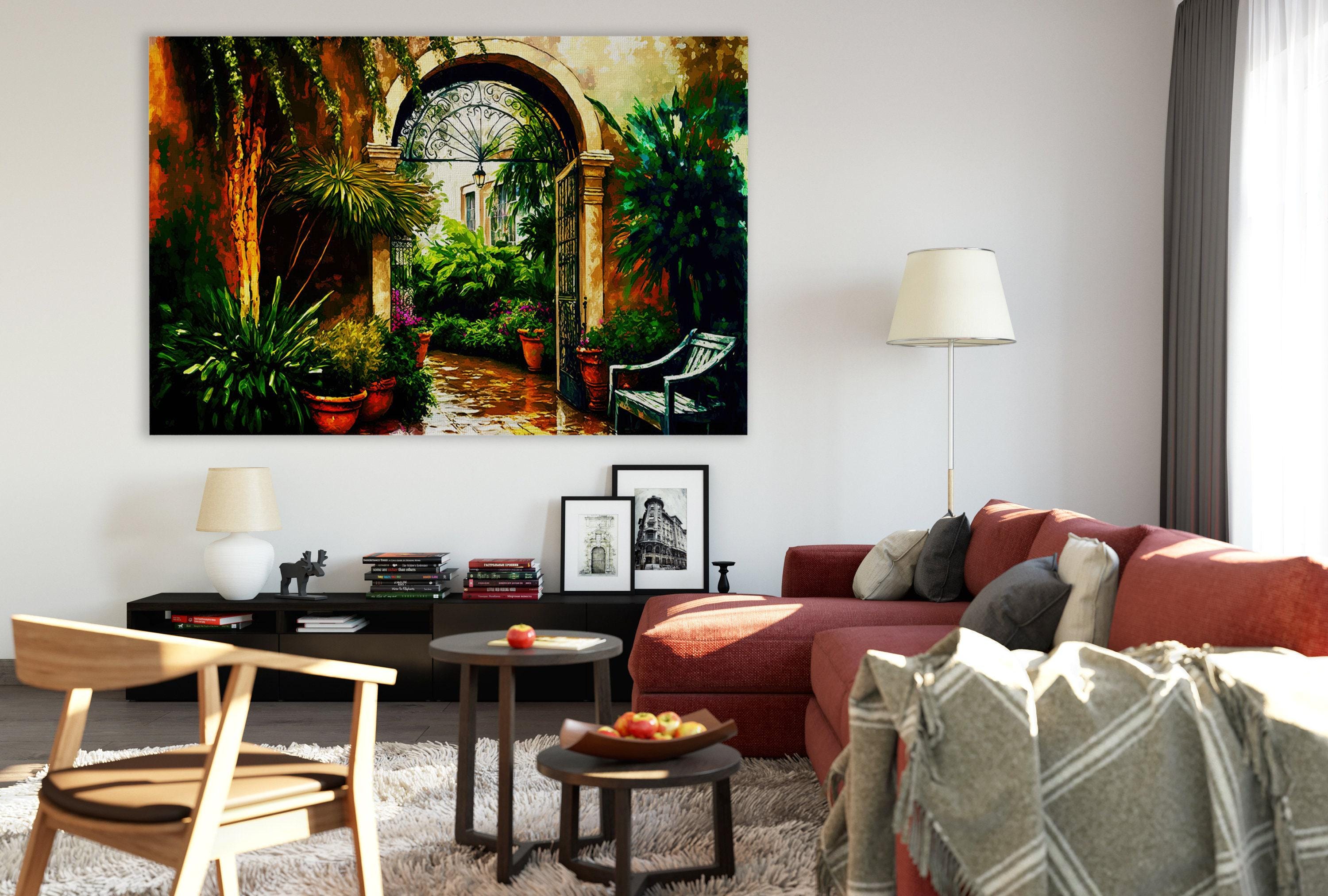 New Orleans Canvas Art – French Quarter Painting With Rainy Day Urban Street Scene