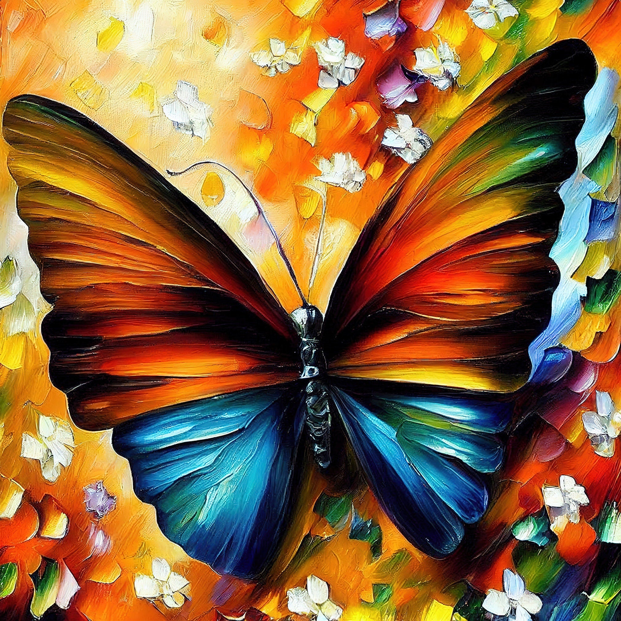 Butterfly Canvas Print – Vibrant Colorful Wall Art with Wooden Frame Canvas