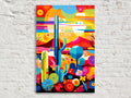 Geometric Desert Art - Large Canvas Cactus Print | Modern Southwest Wall Art
