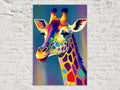 Giraffe Canvas Art – Vibrant Wildlife Wall Art | African Safari Decor Print