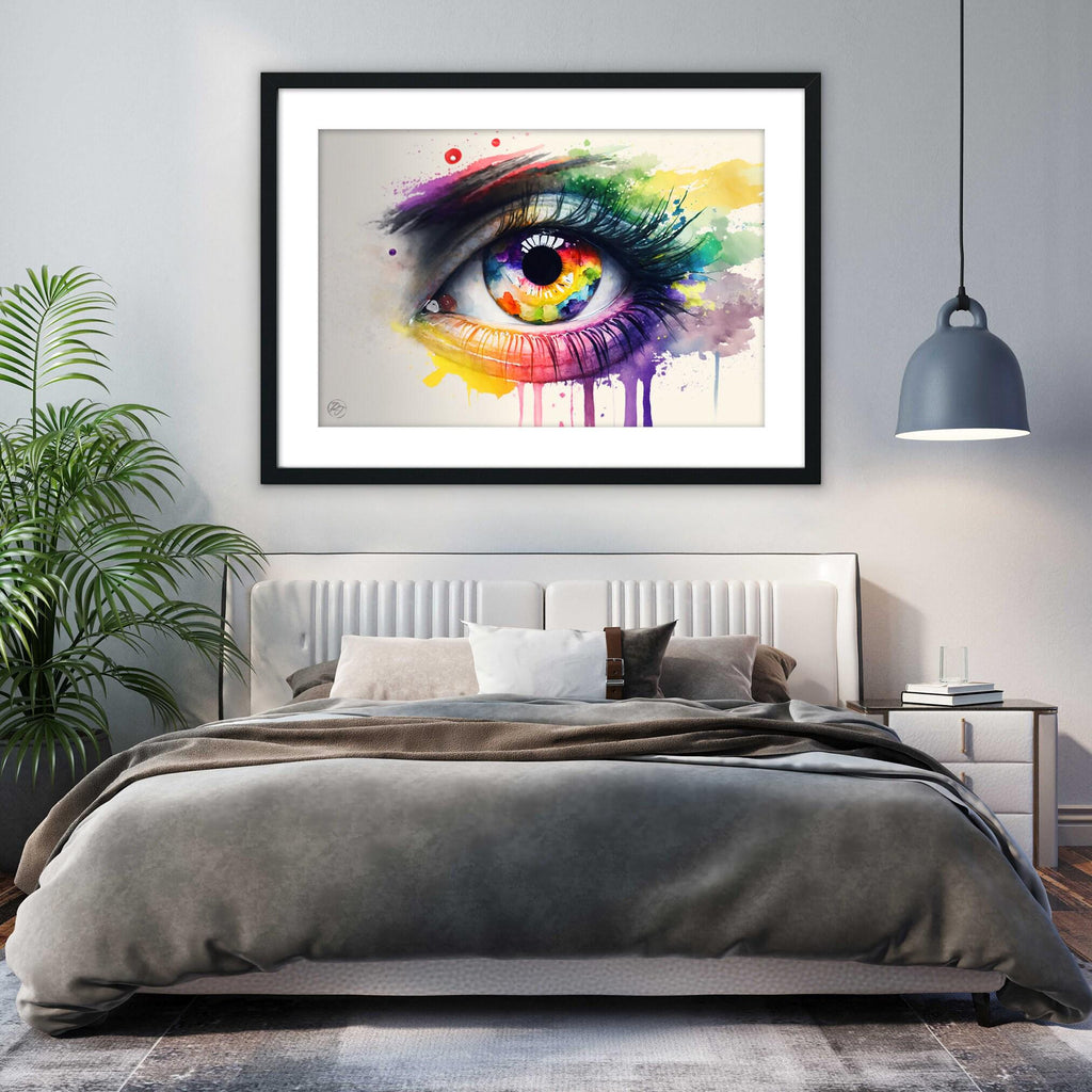Surreal Eye: Watercolor Wall Art Print, Giclee Print on Canvas, Artist Paper, Watercolor Paper, Available in Extra Large Sizes