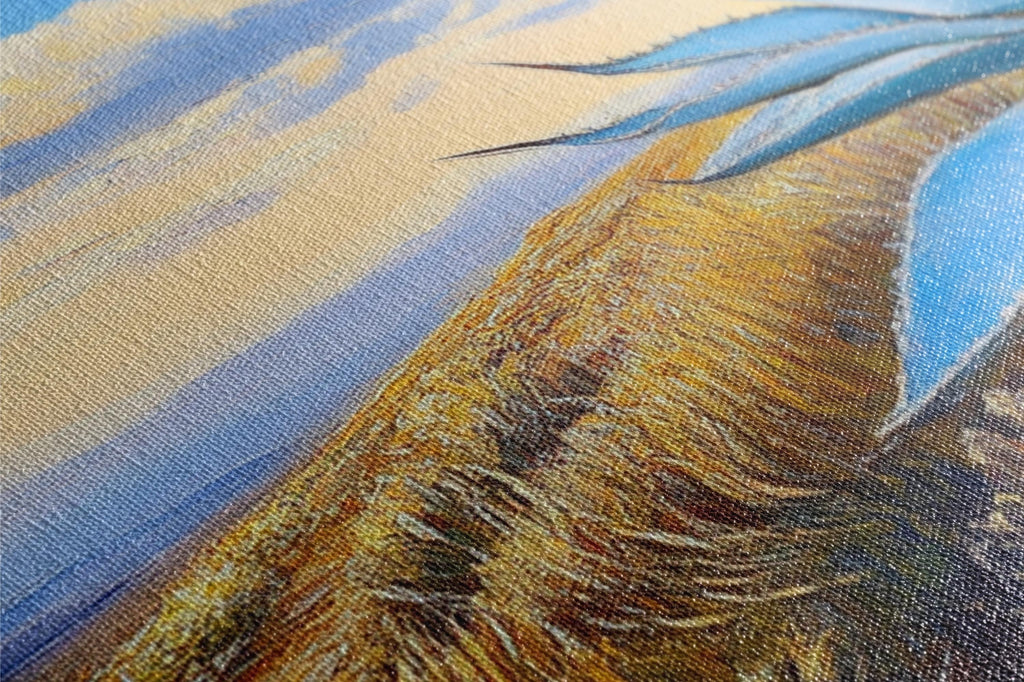 a close up of a painting of a bird