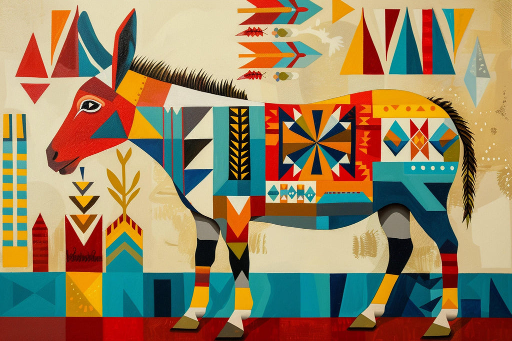 Southwest Donkey Art – Large Canvas Print on Gallery Wrapped Canvas, Ready to Hang