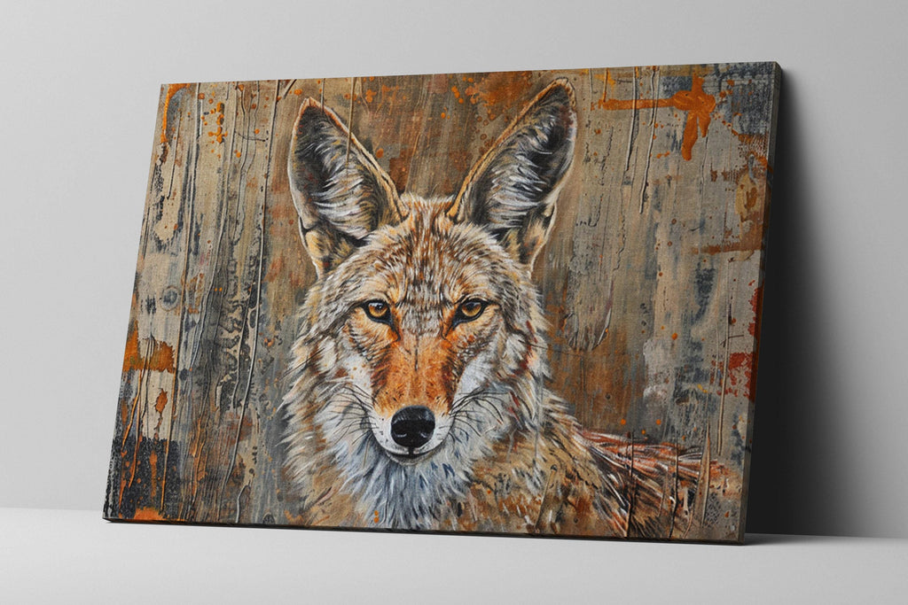 Western Texas Coyote Art | Large Canvas Art - Gallery Wrapped Canvas Ready to Hang