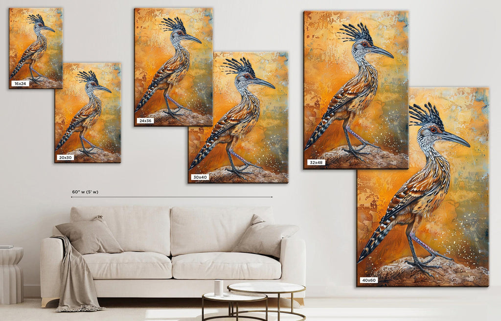 Roadrunner Canvas Art – Southwestern Wall Art | Large Gallery Wrapped Canvas Print