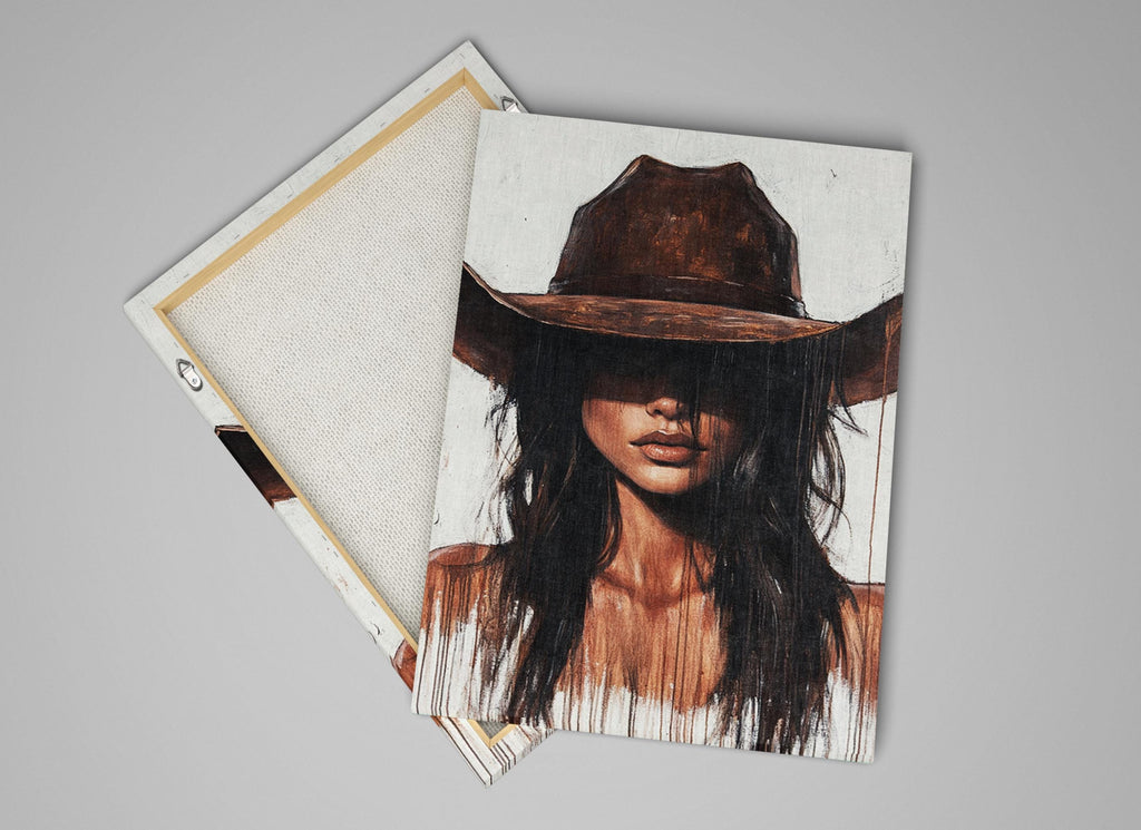 a picture of a woman wearing a cowboy hat