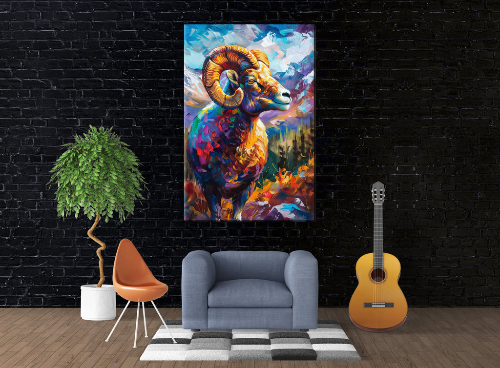 Bighorn Sheep Painting - Wildlife Canvas Art | Gallery Wrapped, Ready to Hang