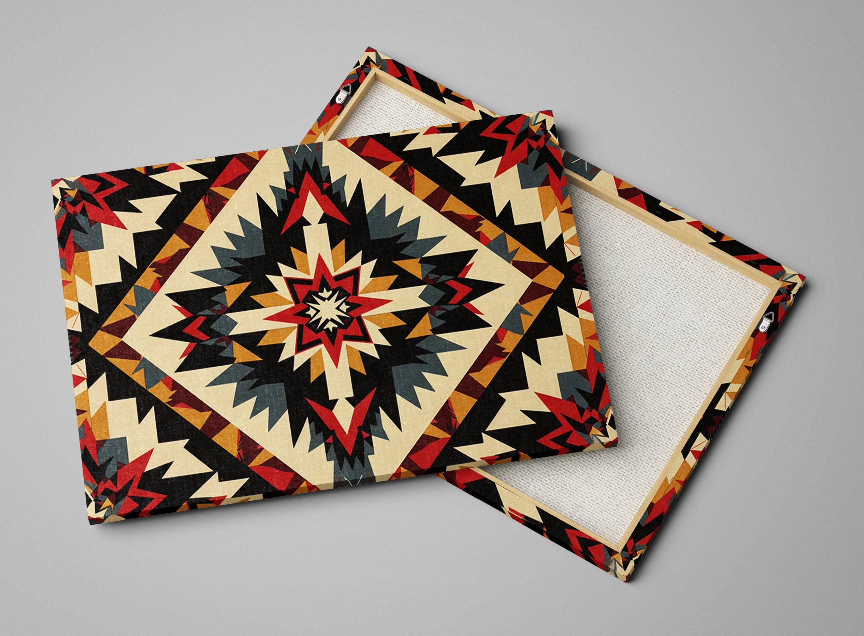 Native American Canvas – Large Tribal Wall Art on Gallery Wrapped Canvas, Ready to Hang