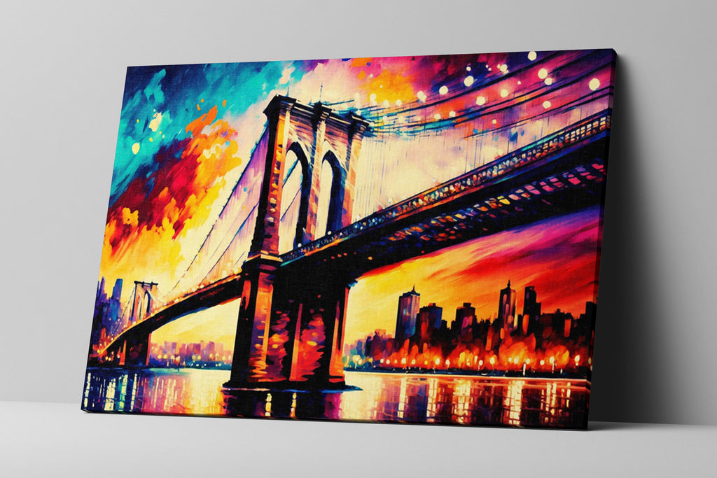 Brooklyn Bridge Canvas - Large NYC Wall Art | Urban Cityscape Decor