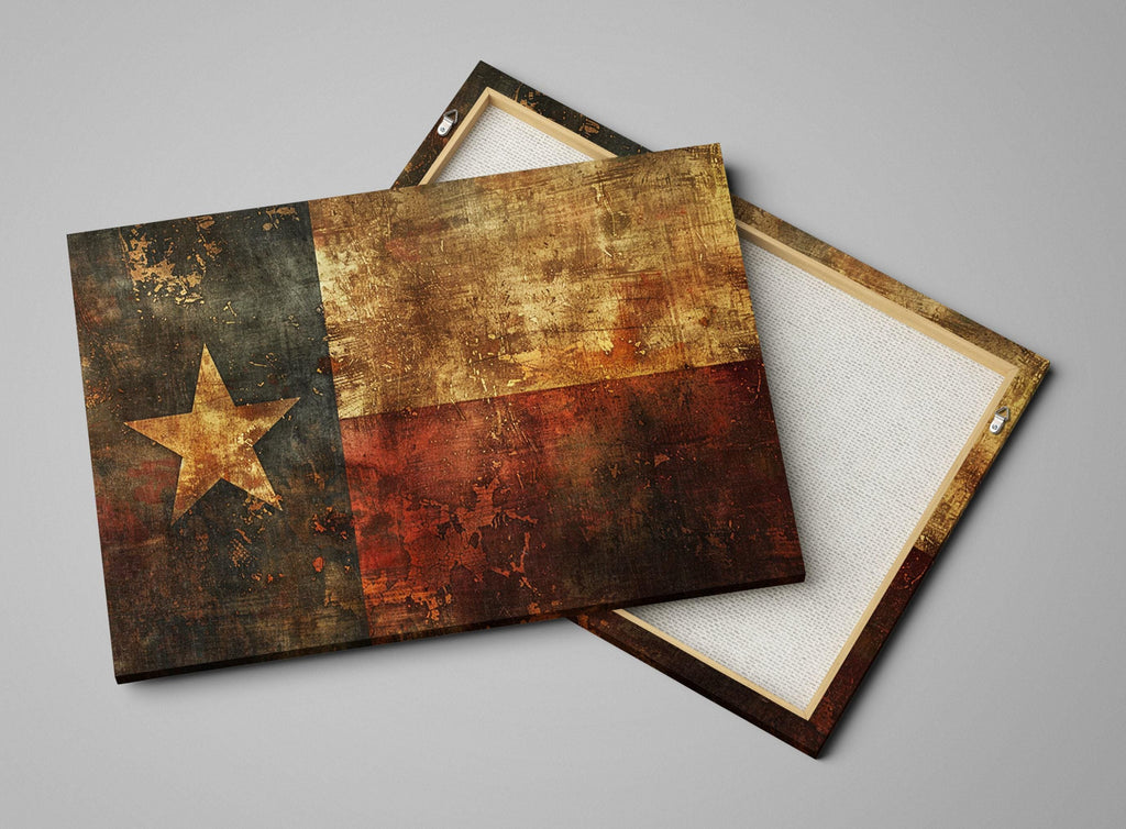 Texas Flag Wall Art – Lone Star Decor on Gallery Wrapped Canvas, Ready to Hang