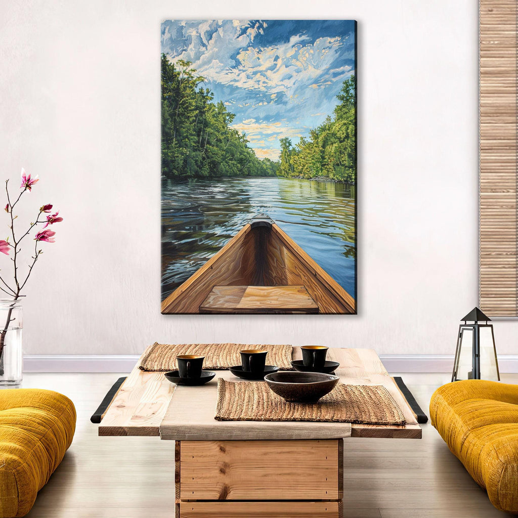 Canoe Wall Art – Large Canvas Art | Tranquil Waters Canvas, Gallery Wrapped
