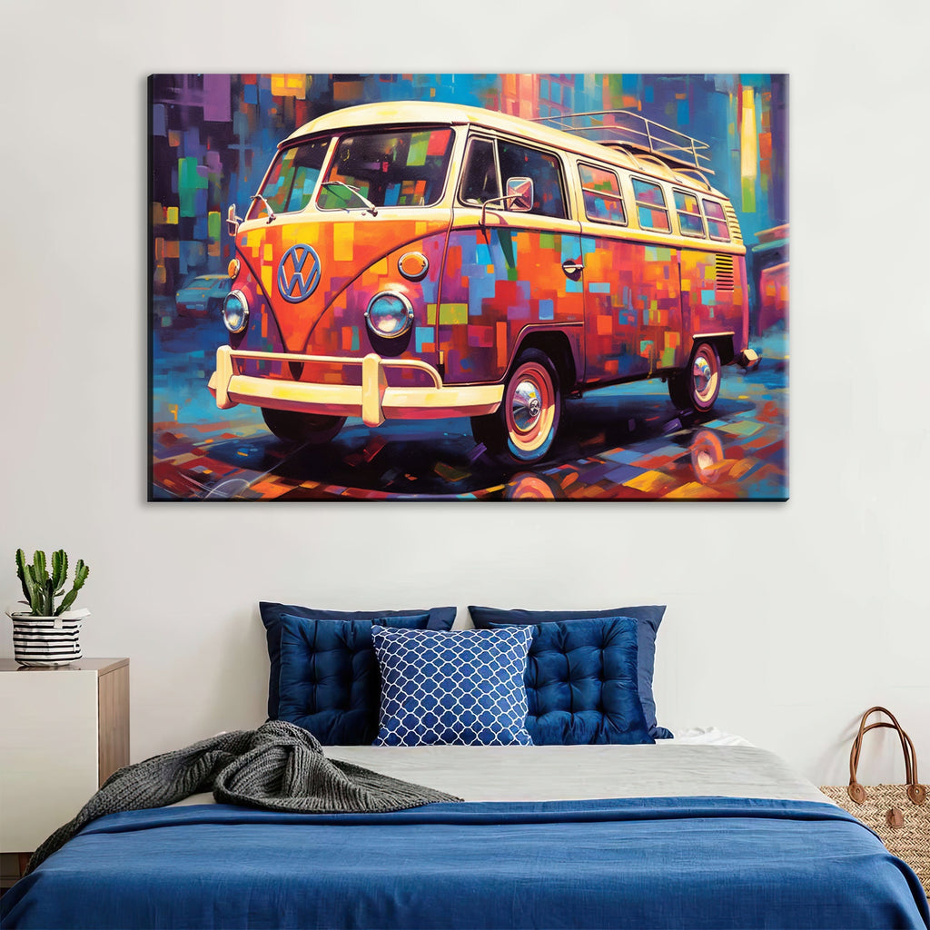 VW Bus Canvas Print - Classic Volkswagen Art | Large Gallery Wrapped Canvas